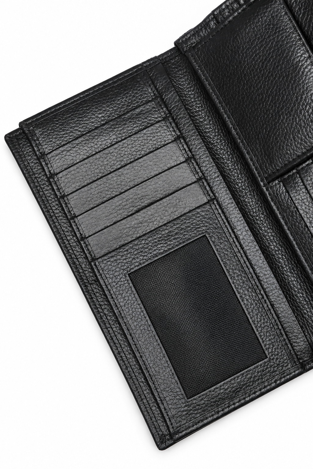 Black Leather Long Wallet