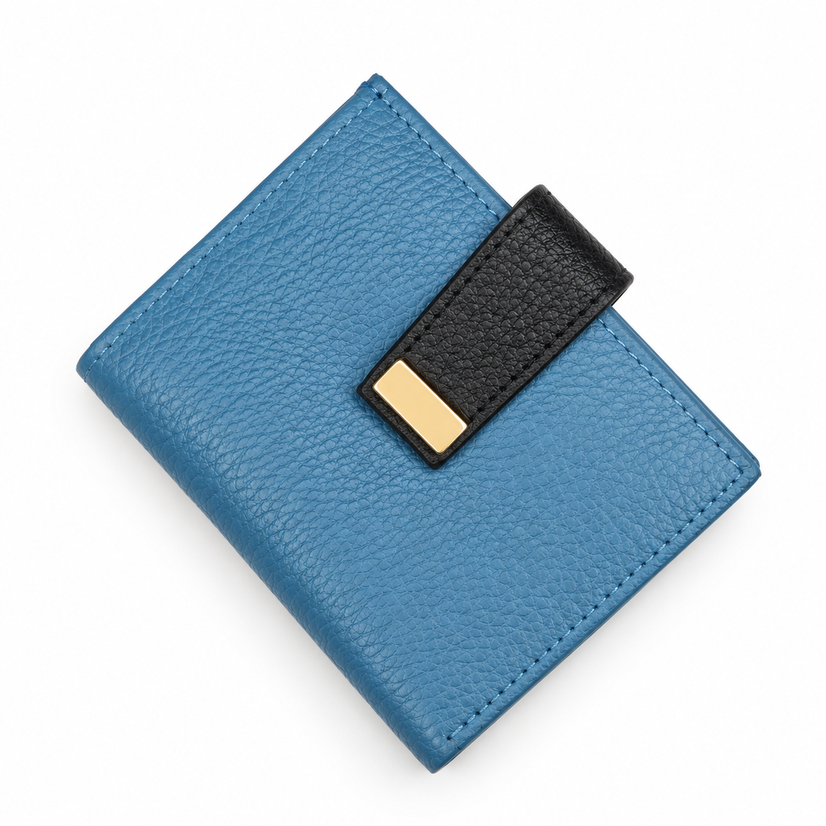 The Azure Blue & Black Compact Cardholder Wallet