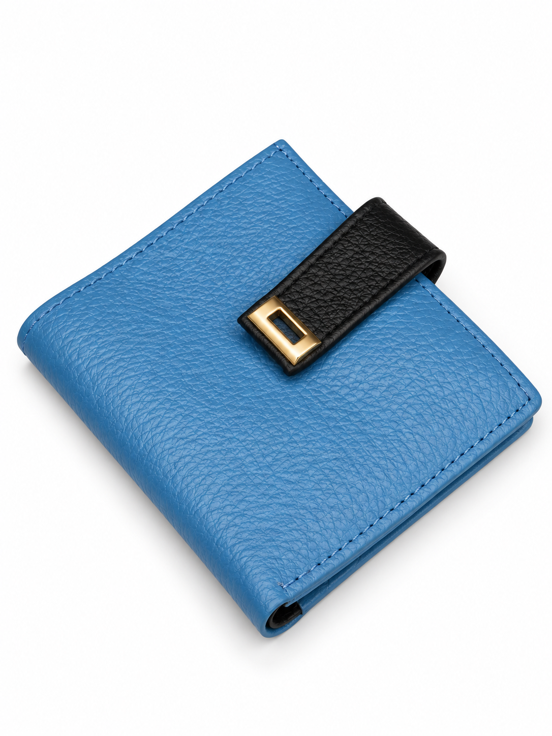 The Azure Blue & Black Compact Cardholder Wallet