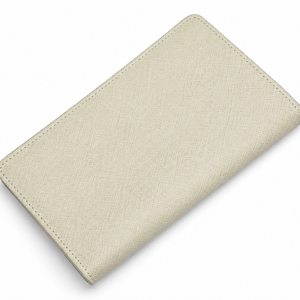 The Ivory Cream Textured Zip Wallet
