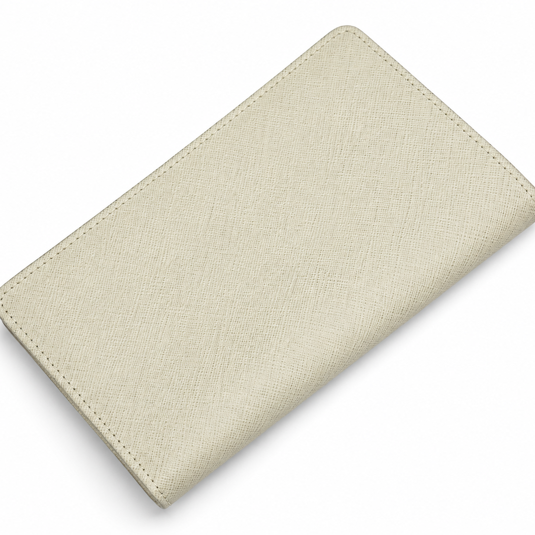 The Ivory Cream Textured Zip Wallet