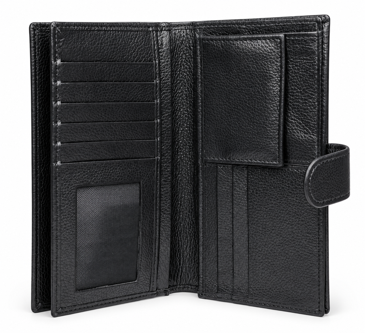 Black Leather Long Wallet