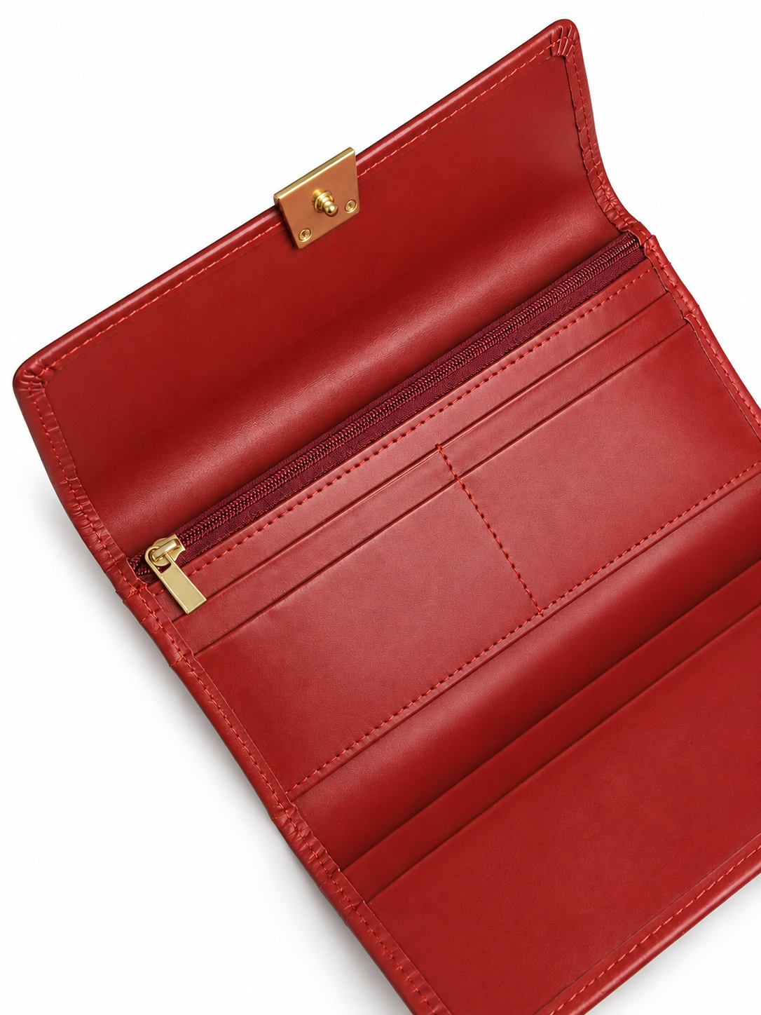 Crimson Elegance Leather Wallet