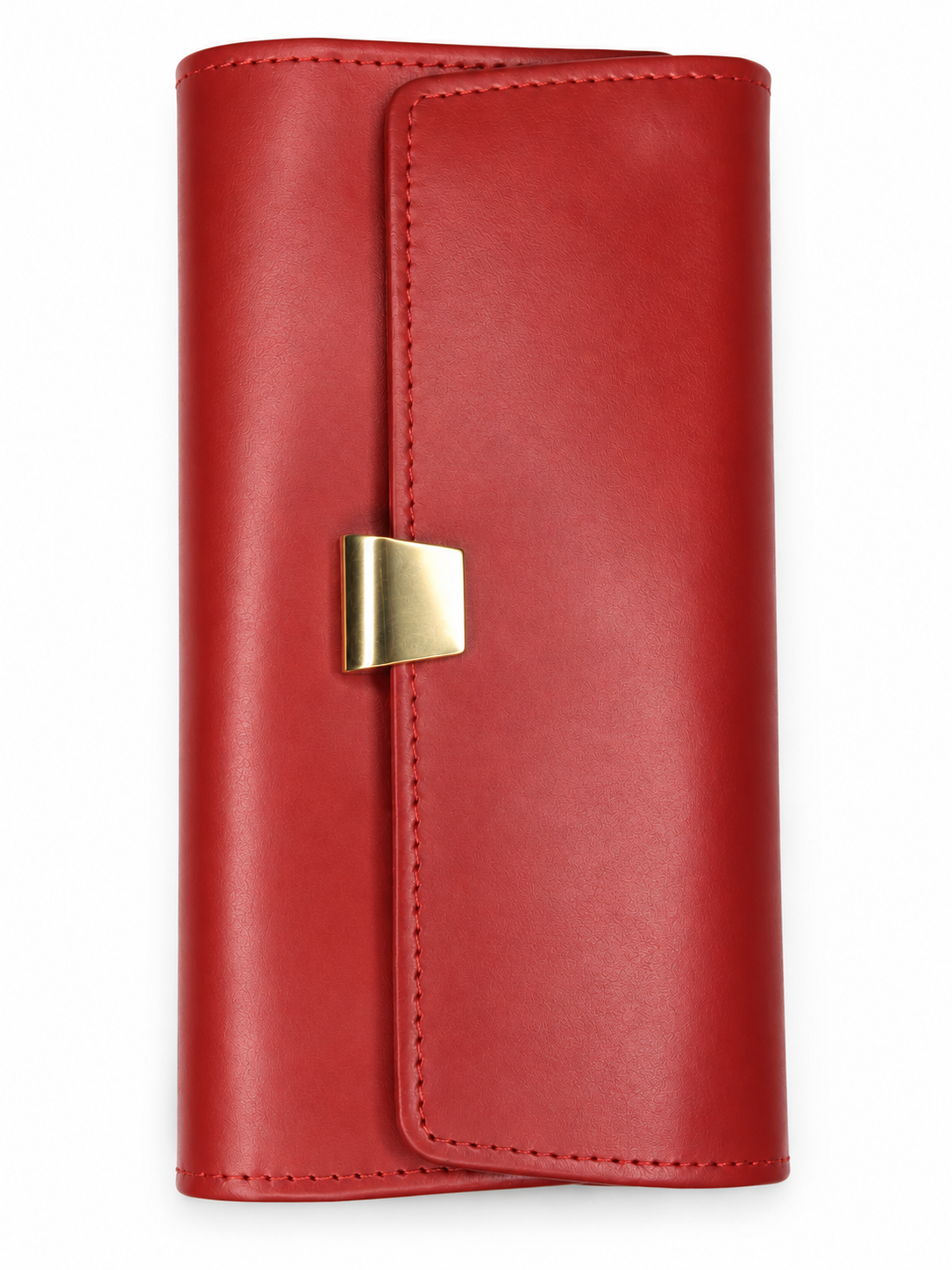 Crimson Elegance Leather Wallet